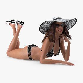 3D模型-3D Bikini Girl Lying Pose model